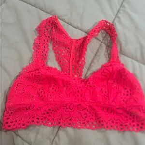 Vibrant Pink Aerie Lace Bralette